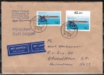 Bund 1378 als portoger. MeF mit 2x 140 Pf Schieblehre auf Luftpost-Pckchen 60-80g von 1988 nach Australien