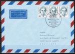 Bund 1304 als portoger. MeF mit 3x 50 Pf Frauen auf Südamerika-Luftpost-Brief bis 5g von 1986 mit ESST nach Brasilien