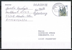 Bund 2156 EF mit 100 Pf / 0,51  SWK aus Rolle auf Inlands-Postkarte von 2001-2002, codiert