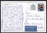 Bund 1468 als portoger. MiF mit 45 SWK aus Rolle und 60 Pf SM von 1991 auf Lp-Postkarte von 1991 in die USA, rs. Code-Stpl.