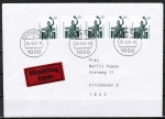 Bund 1532 als portoger. MeF mit 5x 60 Pf SWK geschnitten aus Skl.-MH auf Eilbrief vom VGW ins VGO vom Juni 1991, AnkStpl.