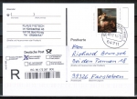 Bund 2785 als portoger. EF mit 260 Cent Malerei / Angelika Kauffmann auf Inl.-Übergabe-Einschreibe-Postkarte von 2014-2015, codiert
