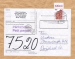 Bund 1562 als portoger. EF mit 400 Pf SWK aus Bogen mit Oberrand auf Inlands-Päckchen-Adresse von 1991-1992