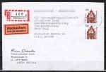 Bund 1623 als portoger. MeF mit 2x 450 Pf SWK aus Rolle auf Inl.-Einschr.-Rckschein-Brief 20-50g von 1993-1997