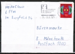 Bund 599 als portoger. EF mit 30 Pf Funkausstellung auf Inlands-Postkarte vom Mai 1974
