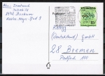 Bund 716 als portoger. EF mit 25 Pf Europa 1972 auf Inlands-Postkarte vom April-Juni 1972