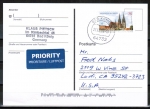 Bund 2850 als portoger. EF mit 75 Ct. Regensburg als Skl.-Marke auf Auslands-Postkarte von 2011-2014 in die USA, codiert