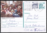 Bund 913 als portoger. MiF mit 10 Pf B+S - Serie Buchdruck aus Rolle als Zusatz auf 50 Pf B+S Bild-Postkarte von 1979 in die CSSR
