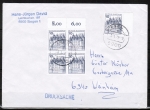 Bund 913 als portoger. MeF mit 5x 10 Pf B+S - Serie aus Bogen mit SR / Oberrand auf Inlands-Brief bis 20g von 1978