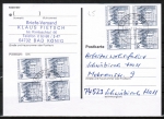 Bund 913 o.g./u.g.-Paare als portoger. MeF mit 4x 10 Pf oben/unten geschnittene Paare im Letterset-Druck auf Inlands-Postkarte von 1993