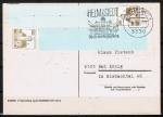 Bund 914 als portoger. MeF mit 2x 30 Pf B+S - Serie Rolle/Buchdruck je als Rollenendstreifen auf Inlands-Postkarte von 1989