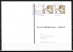 Bund 914 LS o.g./u.g. als portoger. EF mit 30 Pf B+S o.g./o.g.-Paar aus dem Letterset-MH auf Anschriftenprüfungs-Postkarte von 1993-2002, rs. Stpl.