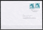 Bund 915 als Ganzsachen-Ausschnitte als portoger. MeF mit 2x grner 40 Pf B+S - GAA auf Inlands-Brief 20-50g von 1977
