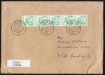 Bund 1038 LS als portoger. MeF mit 5x grner 50 Pf B+S-Marken aus Rolle im Letterset-Druck auf Inlands-Brief ber 100g von 1988, 14x20 cm