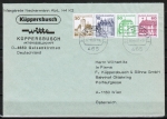 Bund halbes Heftblatt mit roter 60 Pf B+S - Marke oben geschnitten aus MH als portoger. MiF auf Auslands-Brief 20-50g von 1981 nach Österreich
