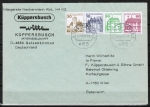 Bund halbes Heftblatt mit roter 60 Pf B+S - Marke oben geschnitten aus MH als portoger. MiF auf Auslands-Brief 20-50g von 1981 nach sterreich