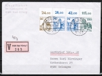 Bund 918 als portoger. MiF mit 2x 70 Pf B+S je mit Oberrand + 30 + 230 B+S je OR auf Inlands-Wertbrief 20-50g von 1979