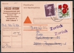 Bund 1153 als portoger. MiF mit 120 Pf Wohlfahrt 1982 + 110 Pf I+T auf Nachnahme-Postkarte von 1982