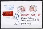 Bund 919 als portoger. MiF mit 190 Pf + 210 Pf je B+S - Serie aus Rolle auf Inlands-Wertbrief 20-50g von 1981