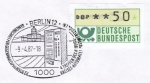 Bund ATM 1 - Marke zu 50 Pf in Spritzguss-Type als portoger. EF auf Ortsbrief bis 20g innerhalb Berlin mit ATM-Sonderstempel von 1987