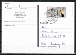 Berlin 781 als portoger. EF mit 60 Pf Jugend 1987 auf Postkarte von 1987-1991 von Berlin ins Bundesgebiet, ohne oder mit Codierung