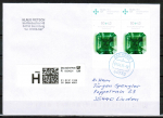 Bund 2902 als portoger. EF mit 2x 90 Cent Wohlfahrt 2012 / Smaragd auf Prio-Brief bis 20g von 2019-2021, codiert