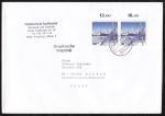 Bund 1651 als portoger. MeF mit 2x 80 Pf Sport 1993 auf Auslands-Drucksache 50-100g vom Februar-Mrz 1993 nach Polen, AnkStpl., 14x20 cm
