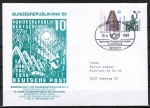 Bund 1379 und 1341 als Privat-Ganzsachen-Umschlag mit Sonderstempel als Inlands-Brief bis 20g im April 1989 gelaufen, codiert