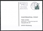 Bund 1532 als portoger. EF mit 60 Pf SWK geschnitten aus Skl.-MH auf Sammel-Anschriftenprfungs-Pk von 1993-2002, rs. mit Stpl.