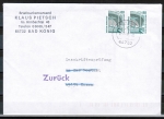 Bund 1342 als portoger. MeF mit 2x 80 Pf SWK C/o.g. aus MH auf Anschriftenprfungs-Brief von 1993-1997, codiert