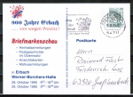 Bund 1342 als Privat-Ganzsache mit eingedruckter Marke 80 Pf SWK - portoger. 1993-1997 als Inlands-Postkarte gelaufen