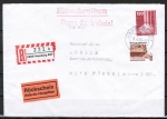 Bund 1348 als portoger. MiF mit 300 Pf SWK aus Rolle + 130 Pf I+T auf Inl.-Einschr.-Rückschein-Brief bis 20g vom Febr. 1989