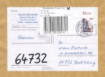 Bund 1811 als portoger. EF mit 640 Pf SWK aus Bogen mit Ober-Eckrand auf Inlands-Päckchen-Adresse von 1995-1996 mit Label