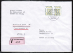Bund 1691 als portoger. MeF mit 2x 700 Pf SWK als Bogen-Paar auf Inl.-Wertbrief 2000,- DM 20-50g von 1994-1997