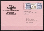 Bund 913+914+913 o.g. als portoger. Zdr.-EF mit 10+30+10 Pf B+S oben geschnitten aus MH im Buchdruck auf Inlands-Drucksache von 1982-1989