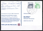 Bund 1038 LS als portoger. MiF mit grüner 50 Pf + 10 Pf je B+S aus Rolle im Letterset-Druck auf Inlands-Postkarte von 1987-1993