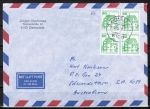Bund 1038 o.g./u.g. als portoger. MeF mit 2x grner 50 Pf B+S oben/unten geschn. Paare MH/Bdr. auf Luftpost-Brief 5-10g von 1982-1989 n. Austral./cod.