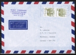 Bund 1140 o.g./u.g. als portoger. EF mit 80 Pf B+S oben/unten geschn. senkr. Paar aus MH auf Luftpost-Brief 5-10g von 1982-1989 nach Kanada