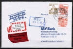 Bund 1143 als portoger. MiF mit 2x 300 Pf + 30 Pf je B+S - Serie aus Rolle im Buchdruck auf Inl.-Eil-Einschr.-Brief von 1982-1989, AnkStpl.