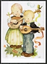 Ansichtskarte von Hummel - (2 musizierende Kinder)