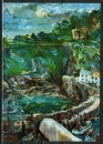 Ansichtskarte von Oskar Kokoschka (1886-1980) - "Polperro, Cornwall" (Ausschnitt)