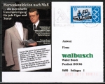 Bund 889 als 10 Pf berfrankierte EF mit 70 Pf EZM aus Montreal-Block auf Inlands-Postkarte von 1988, codiert