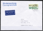 Bund ATM 1 - Marke zu 15 Pf in Gravur-Type als portoger. EF auf Luftpost-Blindensendung bis 20g von 1982-1984 in die UdSSR, AnkStpl., WI/tb