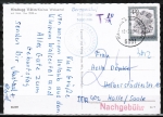 Ansichts-Postkarte mit 4,20 Schilling Marke in die DDR mit normalem Stempel und Nachgebühr 24 Pf, das Sonderporto galt nur nach West-Deutschland !