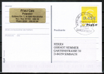 Sammler-Postkarte mit 0,45 Euro Marke und Sondertarif-Stempel von Mittelberg / Kleinwalsertal von 2003 nach Deutschland, codiert, rs. ohne Text