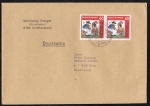 Bund 1576 als portoger. MeF mit 2x 60 Pf Sorbische Sagen auf Auslands-Drucksache 20-50g von 1992 nach sterreich, AnkStpl., 14x20 cm