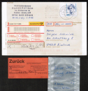 Bund 1614 als portoger. EF mit 450 Pf Frauen auf Nachnahme-Postkarte von 2001, codiert, nicht eingelöst zurückgegangen - 2. Stpl. von Rücksendung