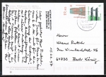 Bund 1399 als portoger. MiF mit 33 Pf SWK aus Bogen + 47 Pf SWK auf Inlands-Postkarte vom Aug. 1997, codiert