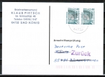 Bund 1342 als portoger. MeF mit 2x 80 Pf SWK aus Rolle auf Einzel-Anschriftenprfungs-Postkarte von 1997-2002, codiert, rs. ohne Stpl.