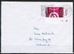 Bund 589 als portoger. EF mit 30 Pf Olympiade 1969 auf Inlands-Brief bis 20g von 1969-1972, Brief war gefaltet / Mittelbug